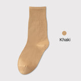Thin Mid-Calf Socks Pure Cotton White Postpartum Socks Seamless Full Cotton Long Socks