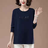Long sleeved round neck T-shirt for women