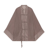 Loose knot buckle hanging long sleeved shirt for women