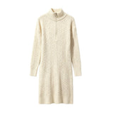 Half zip long sleeved dress