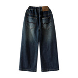 Boys' Casual Straight Wide-Leg Denim Jeans