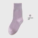 Thin Mid-Calf Socks Pure Cotton White Postpartum Socks Seamless Full Cotton Long Socks