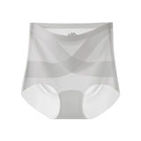 Seamless Ice Silk High Waist Tummy Control Shapewear Briefs for Women with  Cotton Gusset