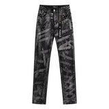 Men's Vintage High Street Camo Cargo Straight Leg Denim Pants