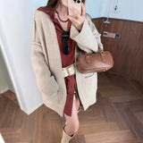 V-neck cardigan loose sweater