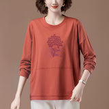 Loose round neck long sleeved top for women