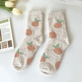 Coral Fleece Thickened Warm Colorful Cartoon Fruit Socks