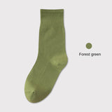 Thin Mid-Calf Socks Pure Cotton White Postpartum Socks Seamless Full Cotton Long Socks