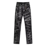 Men's Vintage High Street Camo Cargo Straight Leg Denim Pants