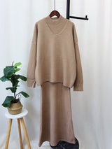 Style Knit Cami Dress Two Piece Set for Women