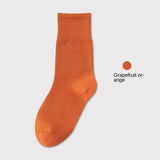 Thin Mid-Calf Socks Pure Cotton White Postpartum Socks Seamless Full Cotton Long Socks