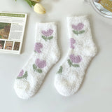 Coral Fleece Thickened Warm Colorful Cartoon Fruit Socks
