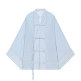 Loose knot buckle hanging long sleeved shirt for women