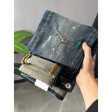 Style Splatter Ink Stretch Denim Slim Tapered Jeans