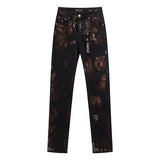 Men's High-End Fashion Denim Jeans Elastic Waist Casual Pants
