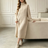 Half zip long sleeved dress