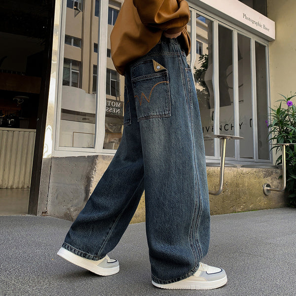 Casual Boys Spring Autumn Straight Leg Loose Fit Denim Jeans