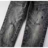 Streetwear Distressed Ripped Slim Fit Men's Jeans