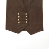 Button decoration corduroy neck hanging vest for women
