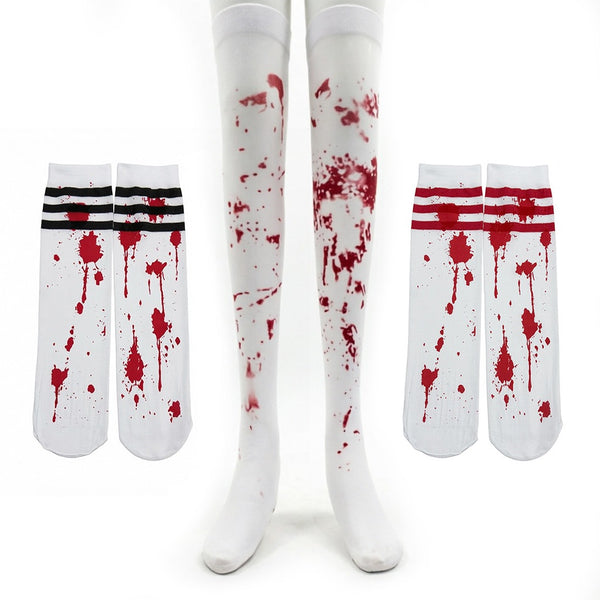 Costume Accessories Nurse Student Bloody Socks Halloween Adult Socks Kids Ghost Festival Zombie Socks Striped