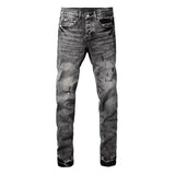 Streetwear Distressed Ripped Slim Fit Men's Jeans