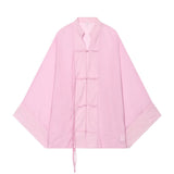Loose knot buckle hanging long sleeved shirt for women