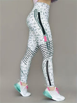 High Elastic Printed Yoga Pants for Women, High Waist, Tummy Control, Fitted Leggings, Gym Workout Bottoms