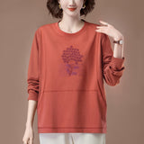 Loose round neck long sleeved top for women