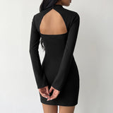 Long sleeved slit short skirt