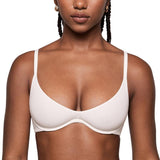 Deep V without padding with steel rims and upper support to gather underwear women's bra
